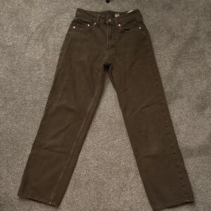 Classic Brown Straight Leg Jeans for Women